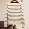 Women's Contrast Stripe Long Sleeve Knit Top