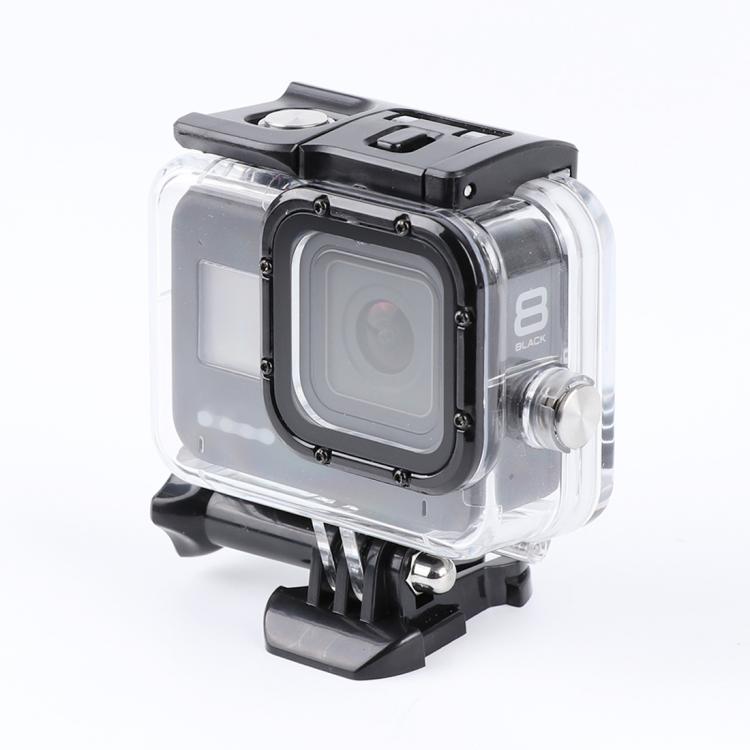 Pentru GoPro HERO8 Black 45m Carcasă impermeabilă Carcasă de protecție cu cataramă Montare de bază și șurub (Transparent)