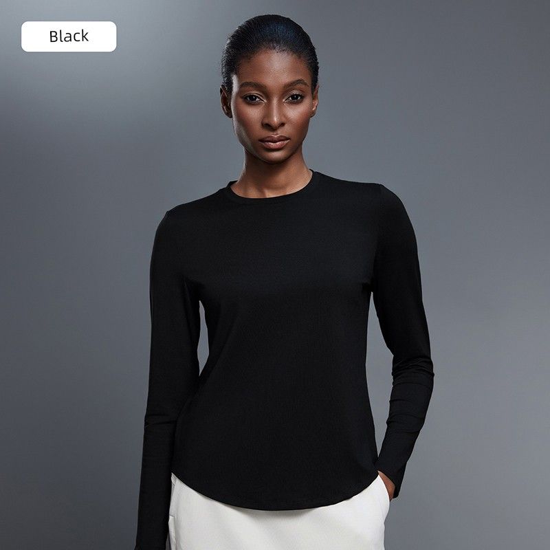 

Original Nude Feel Yoga Clothing Top Women s Loose Plus Size Spring & Fall Quick-Drying Running Fitness Clothes Long Sleeves Sports T-shirt Women Black L/8
