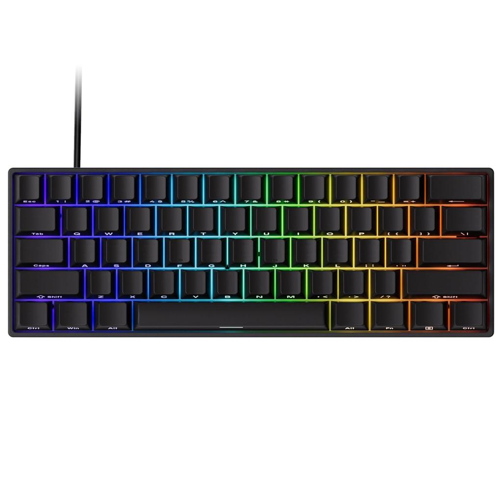 MonsGeek FUN60 Pro SP Wired Gaming Keyboard with HE Rapid Akko Glare Magnetic English Side 8K Hot SnapKeys Black Sensor, 0.01mm Trigger, Switches,