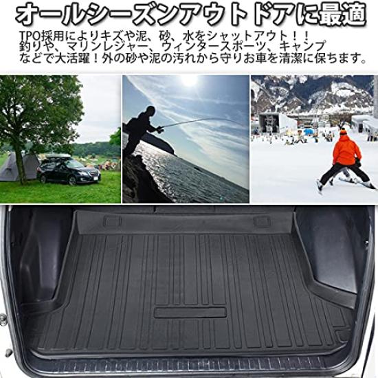 Wellvie Classy Prado 150 Series Luggage 3D Trunk 3D Molded Interior Trunk Floor Custom Luggage Car TPO Car Car Parts (Late/Early Models) 5-Seat Mat,