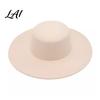 Polyester Warm Winter Cap Flat Top Fedora Hat Wool Blend Derby Cap Retro Jazz Elegant Headwear Wide Brim Felt Hat for Women Events & Daily