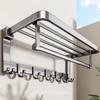 Punch-Free Bathroom Towel Rack & Shelf Set