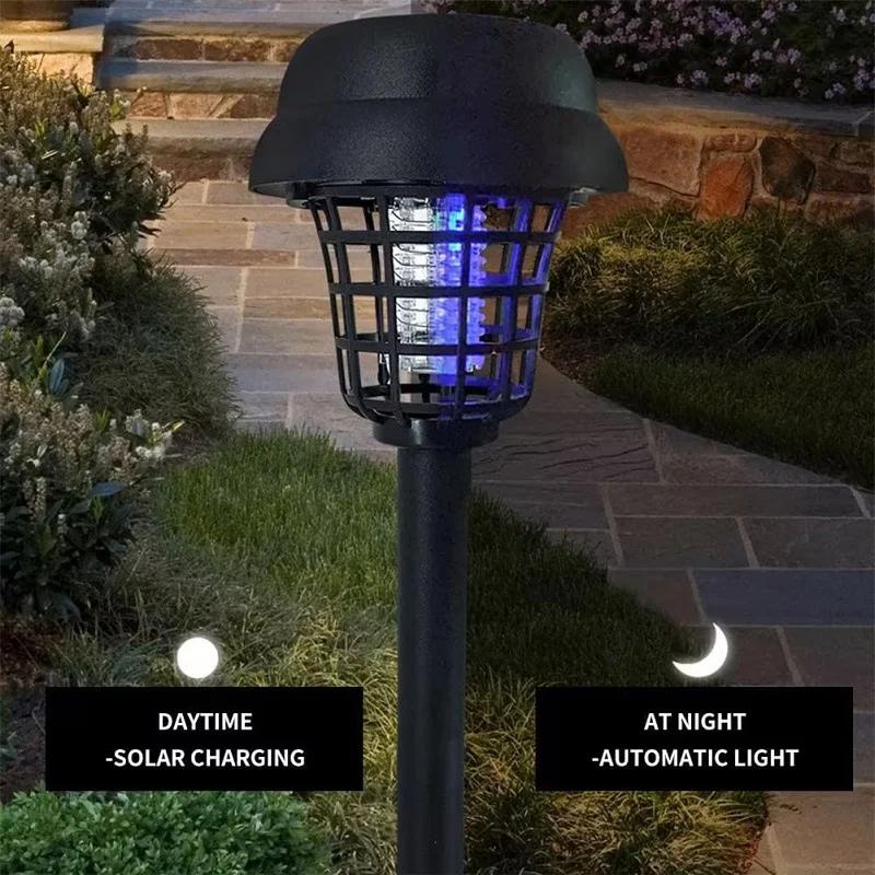 2/4pcs Solar Bug Zapper Waterproof,Outdoor Mosquito Zapper, Lighting Mosquito Repellent Lamp for Indoor Outdoor Use Garden Patio