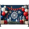 LS photography backdrops, City Heroes anime architecture decorations, backgrounds for a boy's first birthday party454