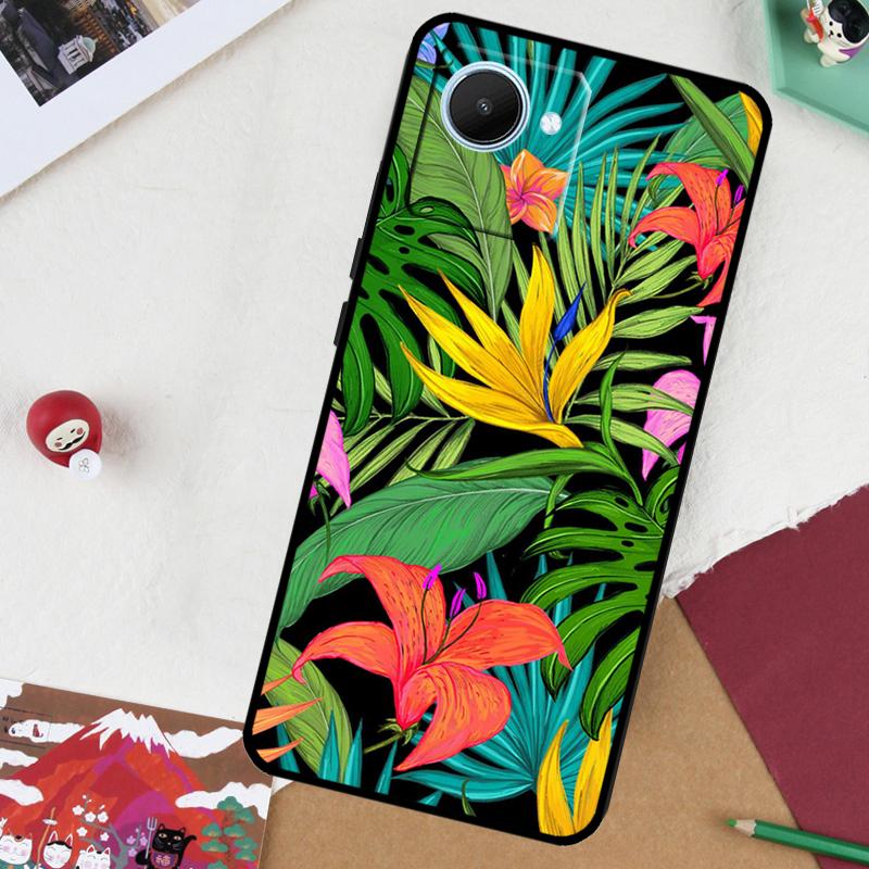Tropical Leaves For Realme GT 6T 6 5 GT 7 Pro C61 C55 C53 C51 C21Y C25S C67 C75 10 11 12 13 14 Pro Plus Case