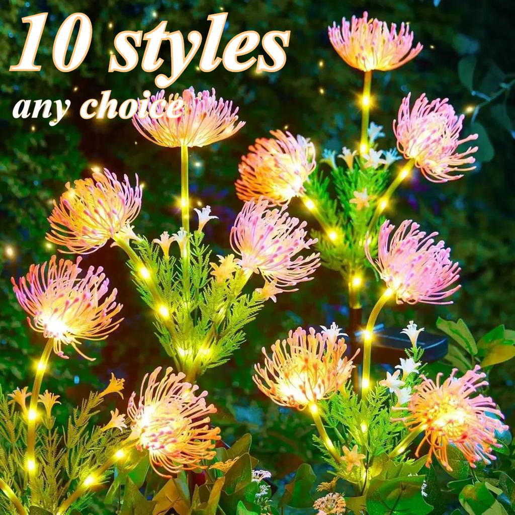 LED Outdoor Solar Lamp Simulated Eternal Flower Snow Lotus Lawn Lamp Garden Summer Camping Party Landscape  Lighting Decoration