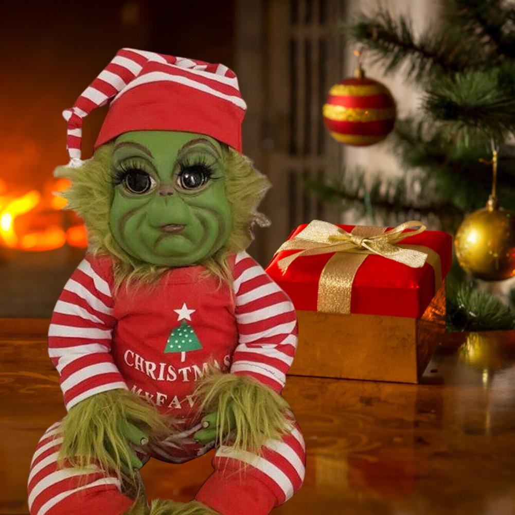 Christmas Plush Doll Green Monster Doll Christmas Grinch Baby Toys Soft Christmas Decorations Plush Toy Children Doll Xmas Decor