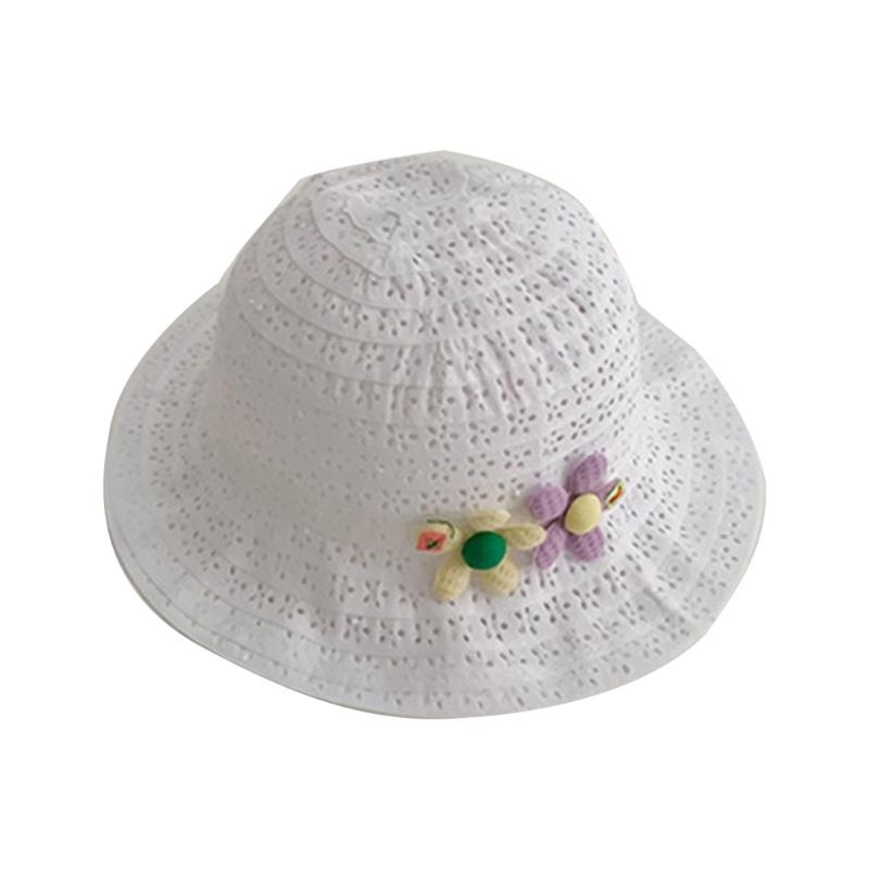 

Lightweight Infants Sun Hat Travel Beach Sunhat Girls Bucket Caps Lovely Baby Fisherman Hat Windproof for Outdoor Fun білий