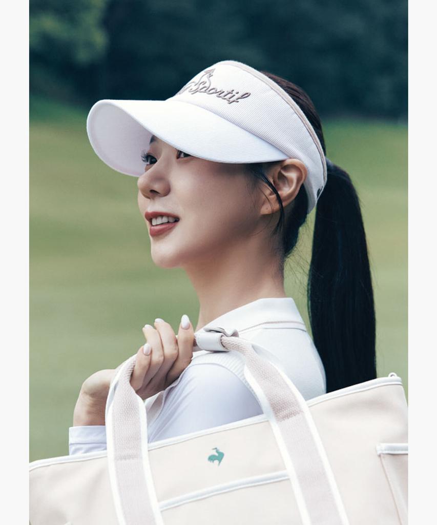LECOQ GOLF Women'S Striped High Visor Beige Gr122Lsv21