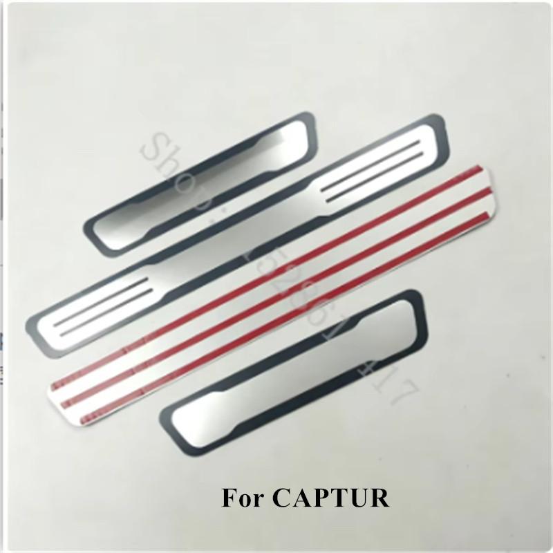 Stainless Sticker Door Sill Scuff Plate Guards Threshold Pedal Trim For CAPTUR 2016 2017 2018-2025 Car Accessories