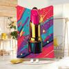 Art P-Pop Art Style Lipstick Beauty Throw Lightweight 240g Flannel Blanket Soft Skin-friendly for Summer Cooling