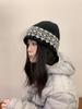 Fair Island Wool Knitted Hat Women's Autumn and Winter Hat Big Head Circumference Retro Warm Cold Hat Lazy Wind