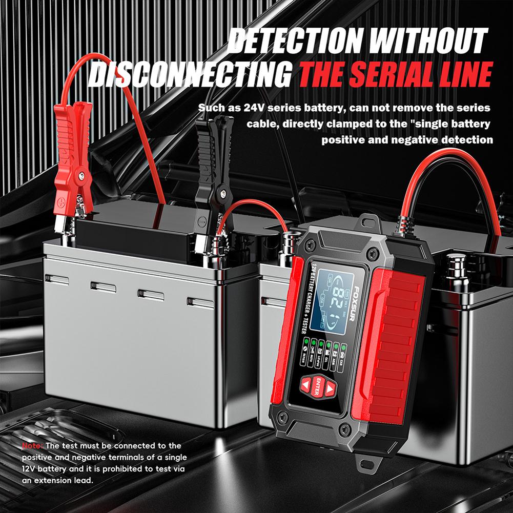 DC12V 6A Full Automatic Car Motorcycle Battery Charger LCD Display Intelligent Rechargeable Battery Maintainer Pulse Tester