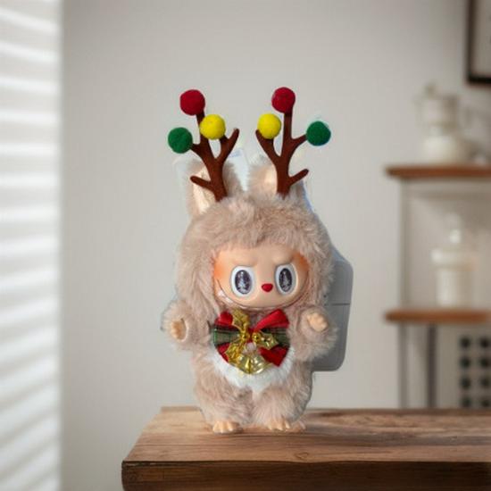 Labubu Μοντέρνο Χριστουγεννιάτικο Βελούδινο Σακίδιο Πλάτης Κρεμαστό Μπρελόκ Στολίδι Δώρο