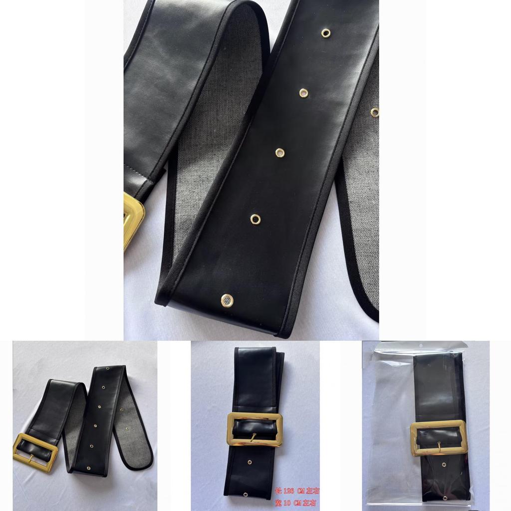 Fashion Pu Leather Wide Belt With Metal Buckle For Dress And Coat Styling Spring