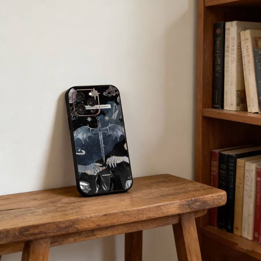 Acotar A Court of Mist and Fury Phone Case For iPhone 17,16,15,14,13,12,11 Plus,Pro Max,XS,Soft Silicone Black Cover
