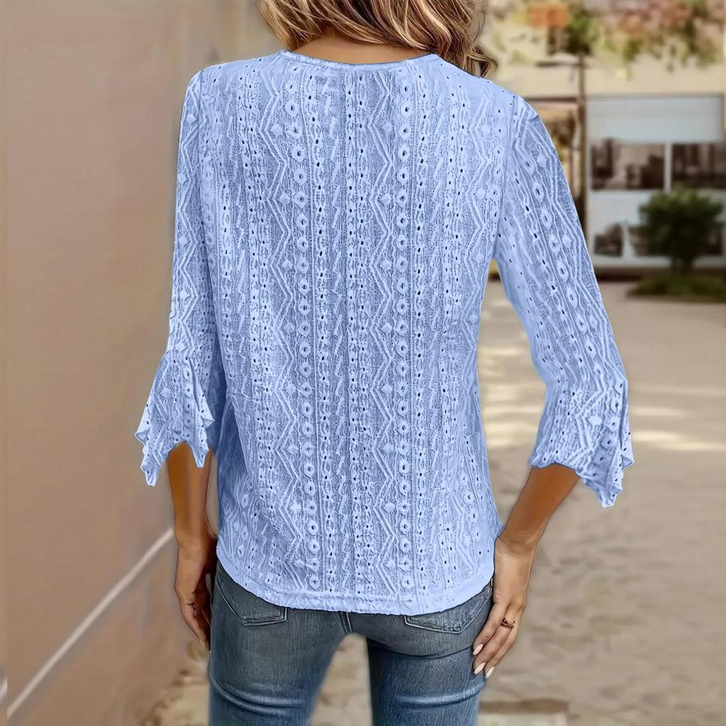 Damenmode Einfarbig Spitze Spleißen Lässig Ausgehöhltes Top