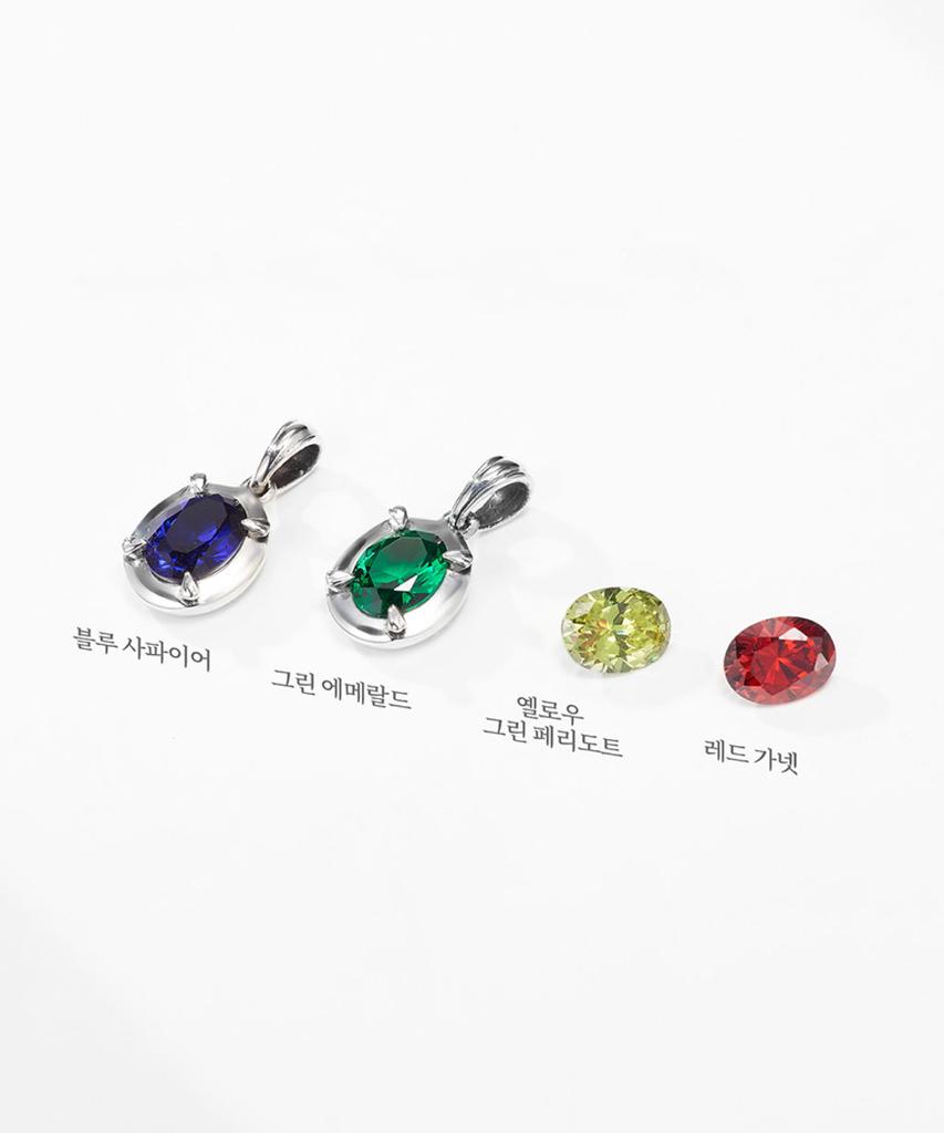 Sting925 Oval Claw Set Charm Pendant