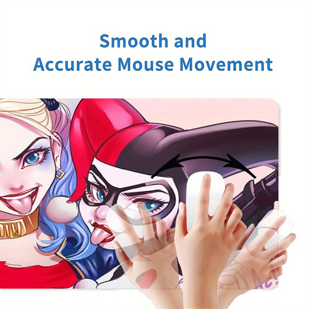 1pc Large Gaming Mouse Pad, UV Reactive Non-Slip Desk Mat, Washable PolyesterHarley Quinn JokerComputer Pad with Vibrant Game Machine Print,
