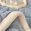 Gestricktes Herzmuster Warme Überwurfdecken Winter Weich Bequem Doppelseitig Plüsch Dick Korallenvliesdecke für Bett Sofa