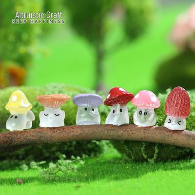 Mini Enfeites de Cogumelos Selvagens Luminosos – Acessórios Fofos para DIY
