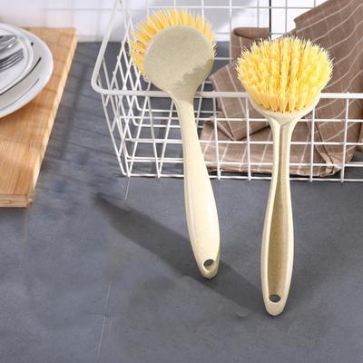 2 Sets Pot Washing Brush Multifunctional Wooden Handle Kitchen Cleaning Pot Brush