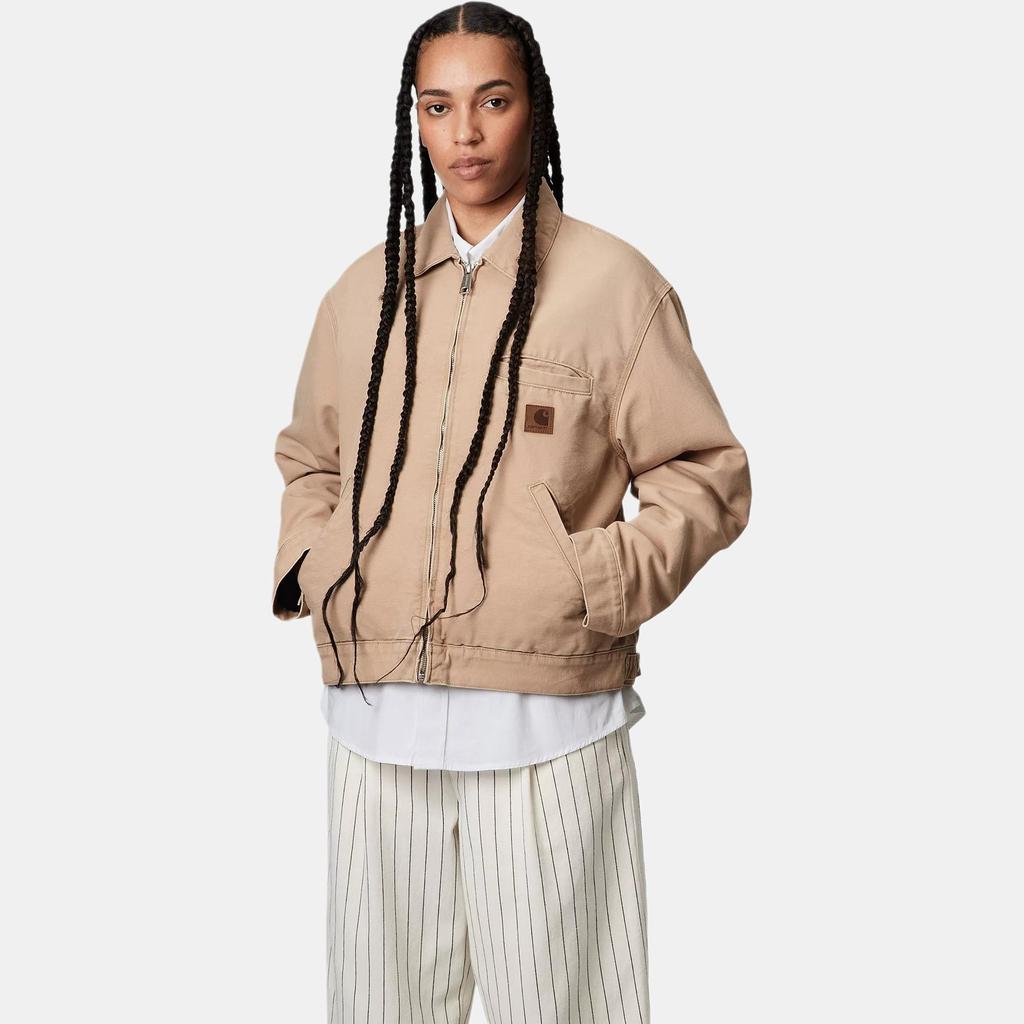 Carhartt WIP Fw24 W Dayton Jacket Triple Stitched Square Label Zipper Long Sleeve Collar Jacket Women jackets Peanut I034320-07E-4O
