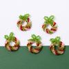 Christmas Atmosphere Crystal Beaded 3D Wreath Earrings & Hair Accessories Kit