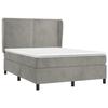 Lit avec matelas - Maison Exclusive - 140x200cm - Velours gris clair - Tête de lit réglable