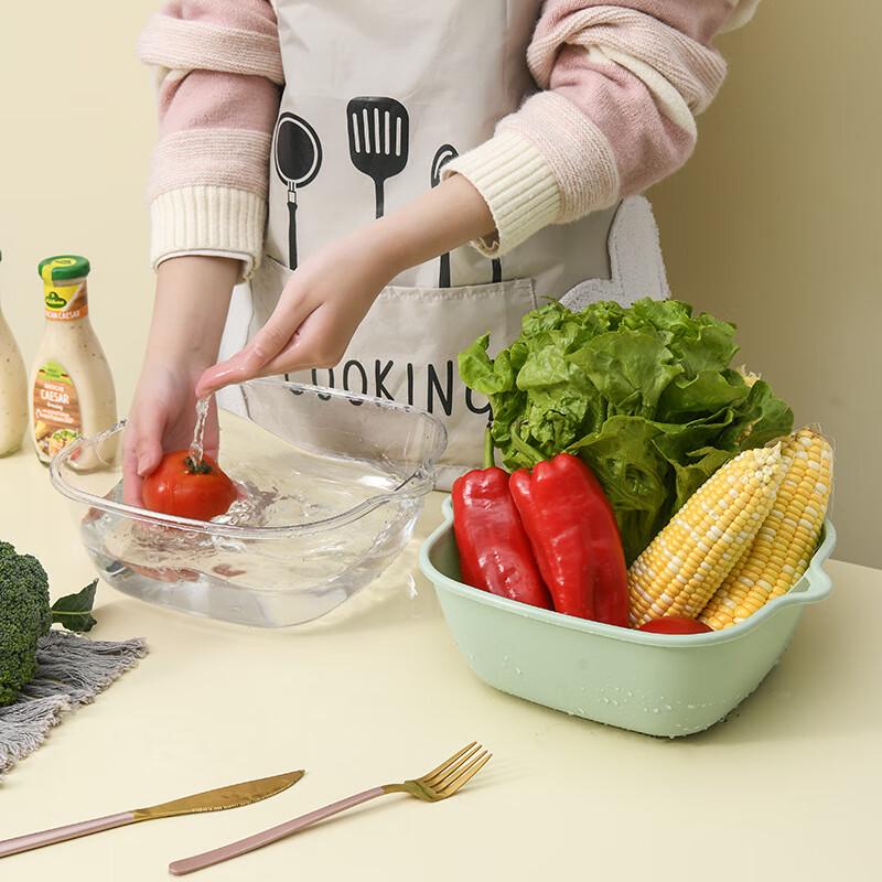 ABXTAO Double-Layer Draining Basket Set