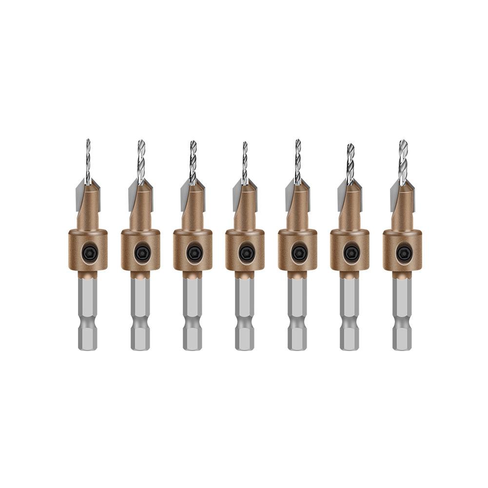 

7pcs/set 8/10mm Alloy Countersink Drill Bit Cone Hole Drill For Screw Installation Woodworking Tools Parts Accessories