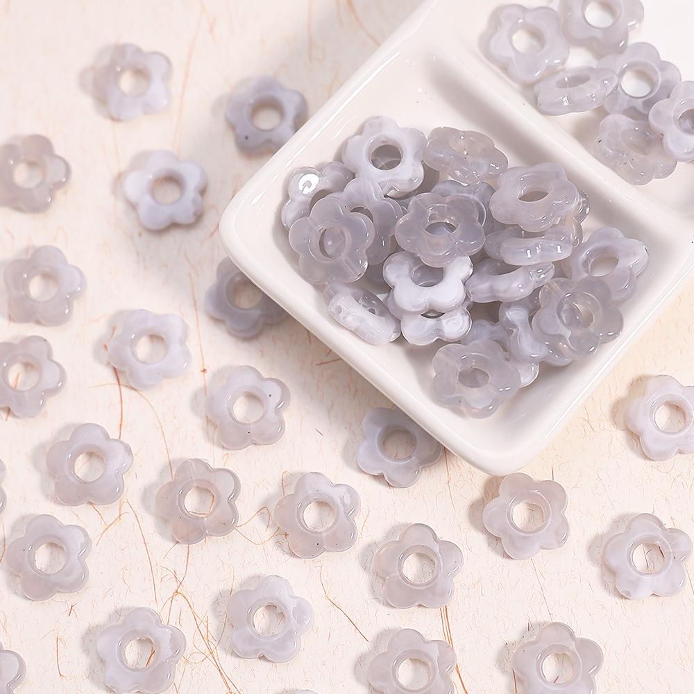 16mm Gradient Plum Blossom Resin Beads, Five-Petal Flower for Handmade DIY Bracelets & Necklaces