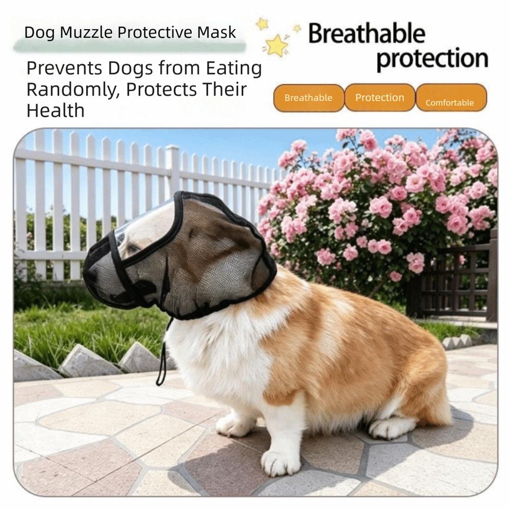 Breathable Dog Protective Mask Mesh Net Mosquito Bite Prevention Mask Outdoor Trip Prevention