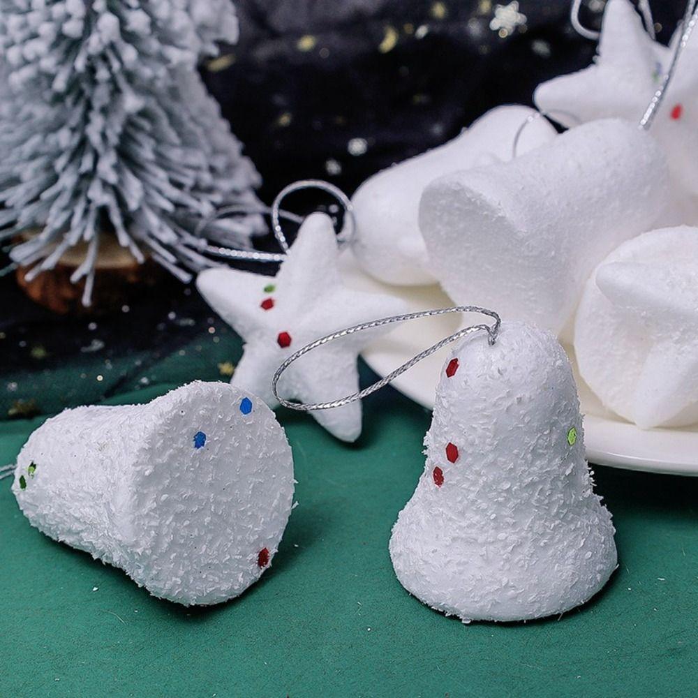 6Pcs/set Plastic Xmas Star Hanging Ornaments Round Christmas Balls Pendants New Year