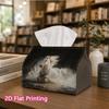 1pc, 2D Flat Printing, Tissue Box The White Horse Pattern In The Water Printing Party Tissue Box, Multifunctional Kitchen And Dining Table, Coffee Tab
