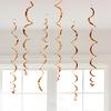6 Pcs Colorful Ceiling Swirl Foil Decorations Plastic Hanging Spiral Streamers for Wedding Birthday Graduation New Year Party Decoration