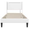 Bed Frame with LED Light Strips White 80 X 200 Cm Faux Leather