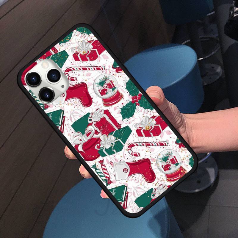 Happy New Year Christmas Gift Cute Phone Case for iPhone 11 12 Pro XS MAX 8 7 6 6S Plus X 5S SE 2020 XR
