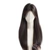 Damski czarny długi prosty dopinany włos: Zwiększa objętość włosów, kryje siwe włosy i zapewnia pełne pokrycie głowy.