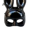 Soft Material Rabbit Mask Halloween Bunny Half Face Mask, Costume Prop with Long Realistic Animal Ears, Plastic Cosplay for Adults, Masquerade