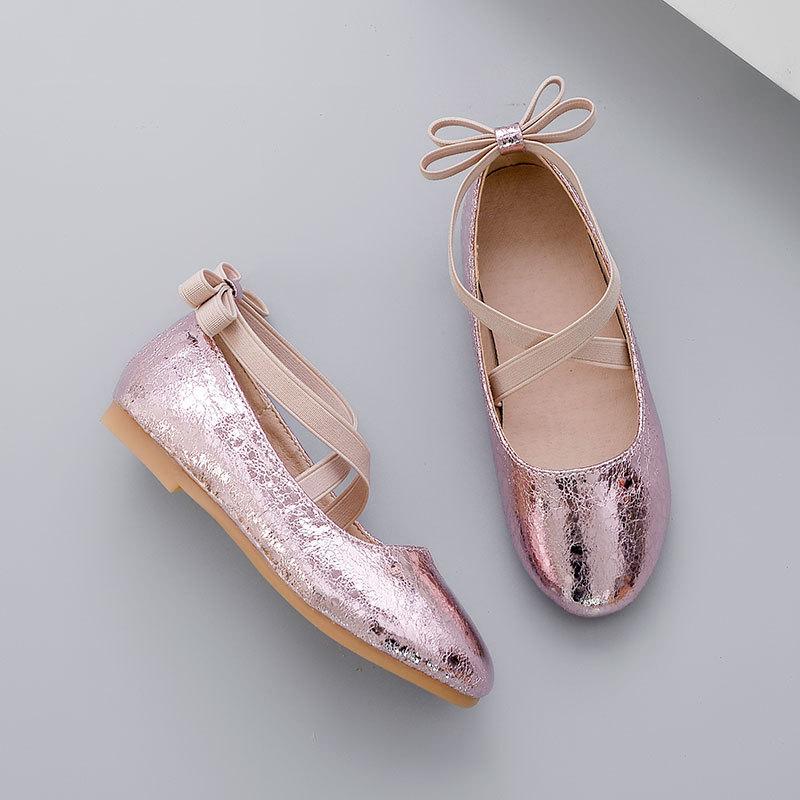 

Girls Leather Shoes New Gold and Silver Powder Burst Pattern Shiny Children s Dance Performance Single Shoes Soft Sole Stylish Princess Shoes 39 розовый