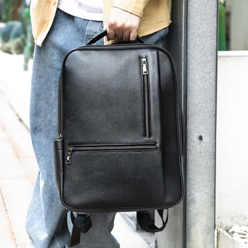 New Leather Business Large Capacity Backpack Men s Leisure Top Layer Cowhide Multifunctional Travel Computer Bag
