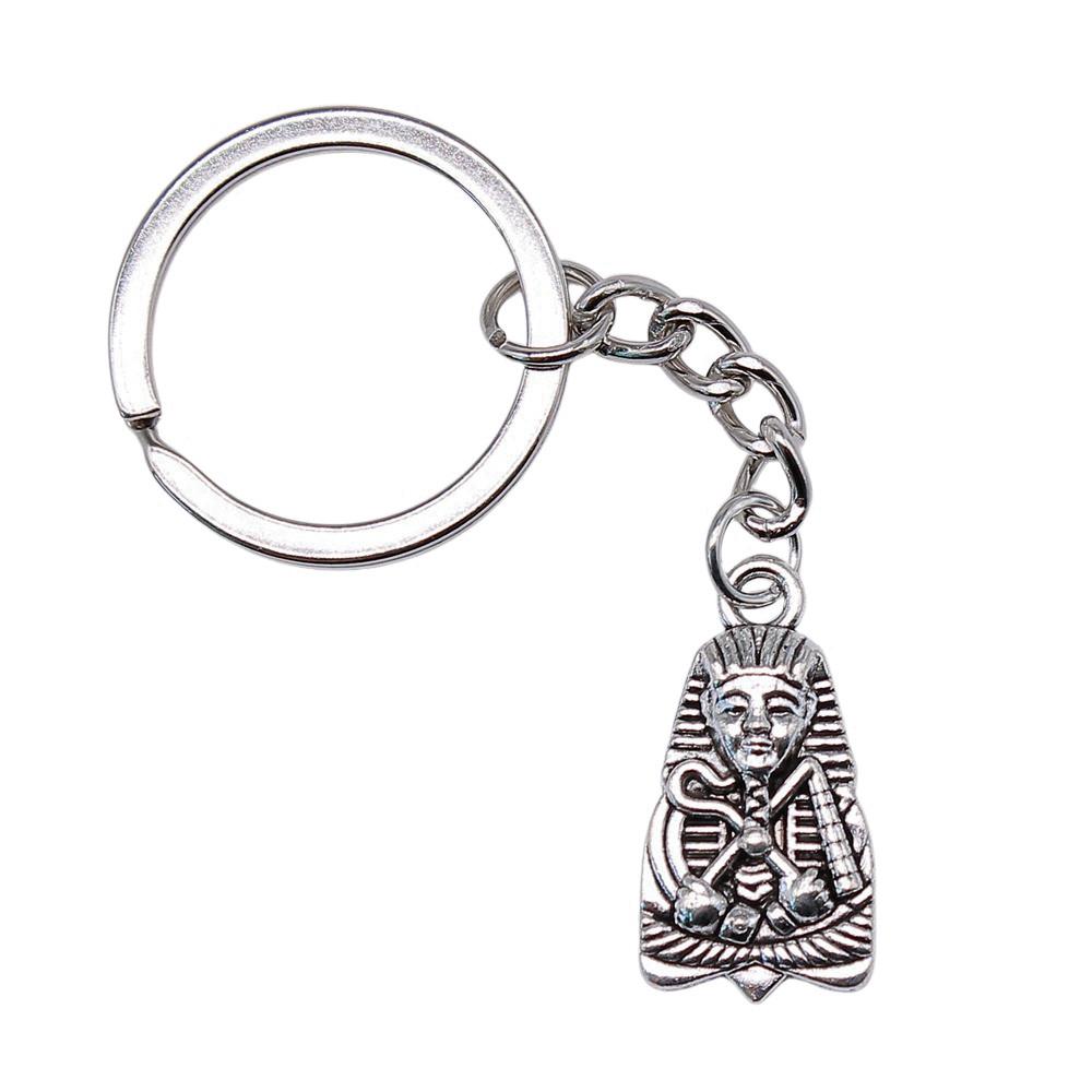 Egyptský faraon Klíčenka s přívěskem Starověký faraon Hlavní amulet Kroužek 28 mm