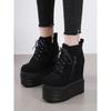 Fashion 15CM Sky-high Platform Platform Shoes Autumn and Winter Ultra-high Heels Women's Short Boots Inside Elevating Wedge Heels Q