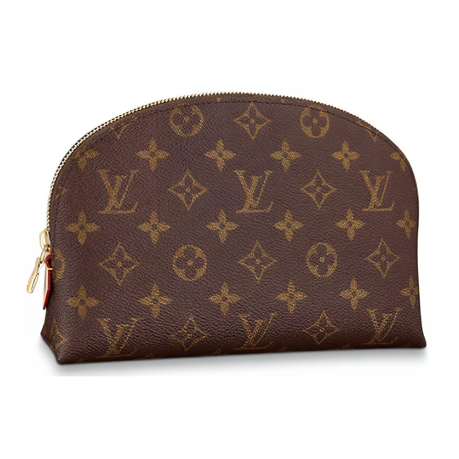 Louis Vuitton Monogram Zipper Canvas Makeup Clutch Women clutch Brown M47353 Shopping Bag Set(Basic Set+Shopping Bag)