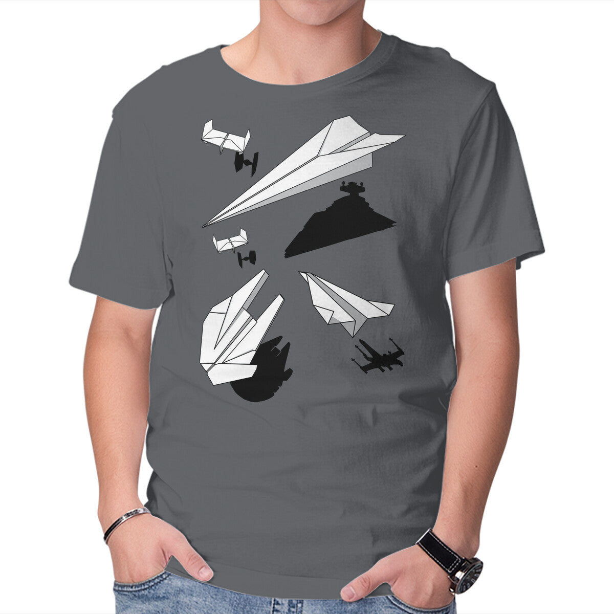 Unisex Crew Neck T-Shirt Paper Wars Graphic Short Sleeve Casual Tee XXXXL