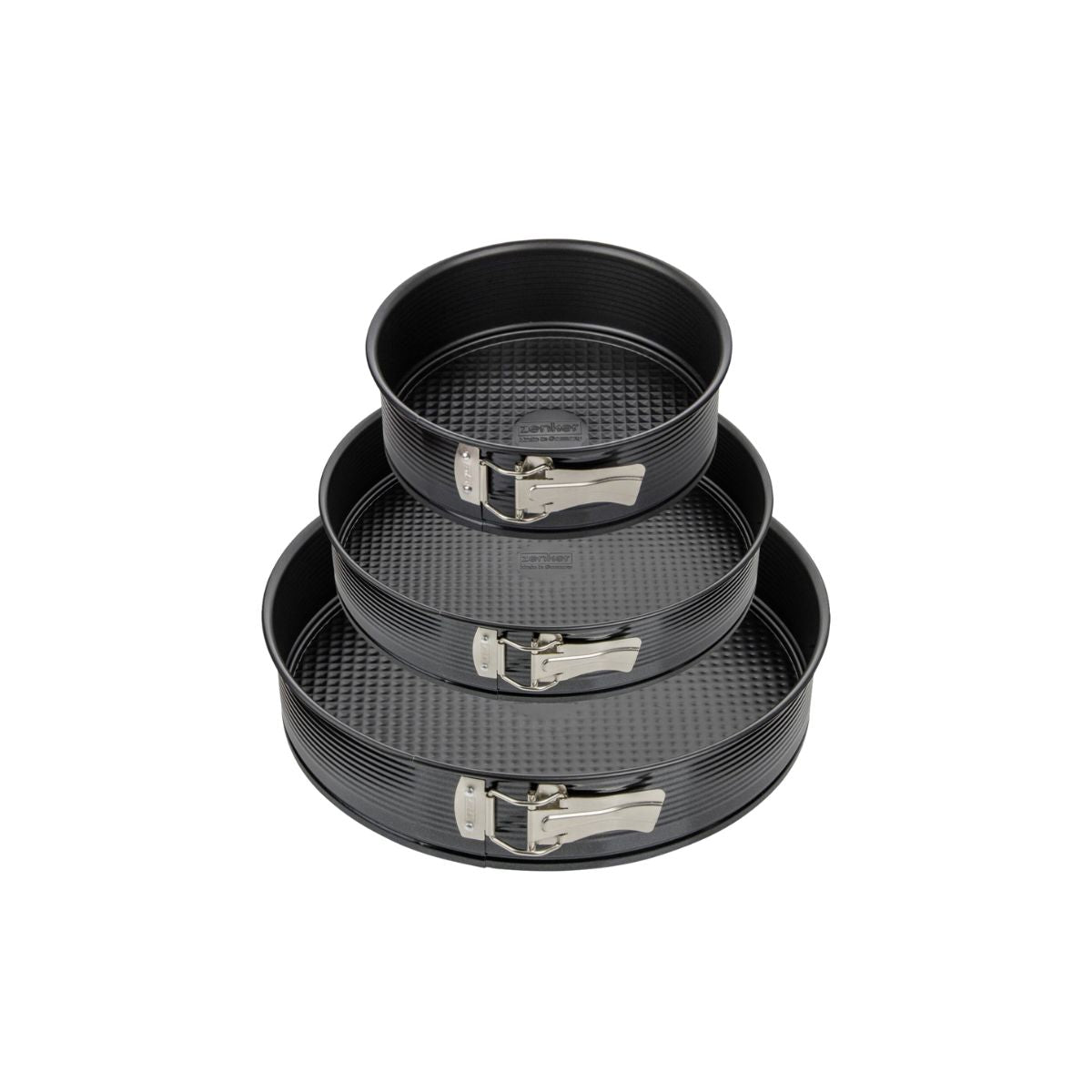 Set de 3 moules à charnière ronds de 20 cm 24 cm et 28 cm Zenker Black Metallic ref. 9923450