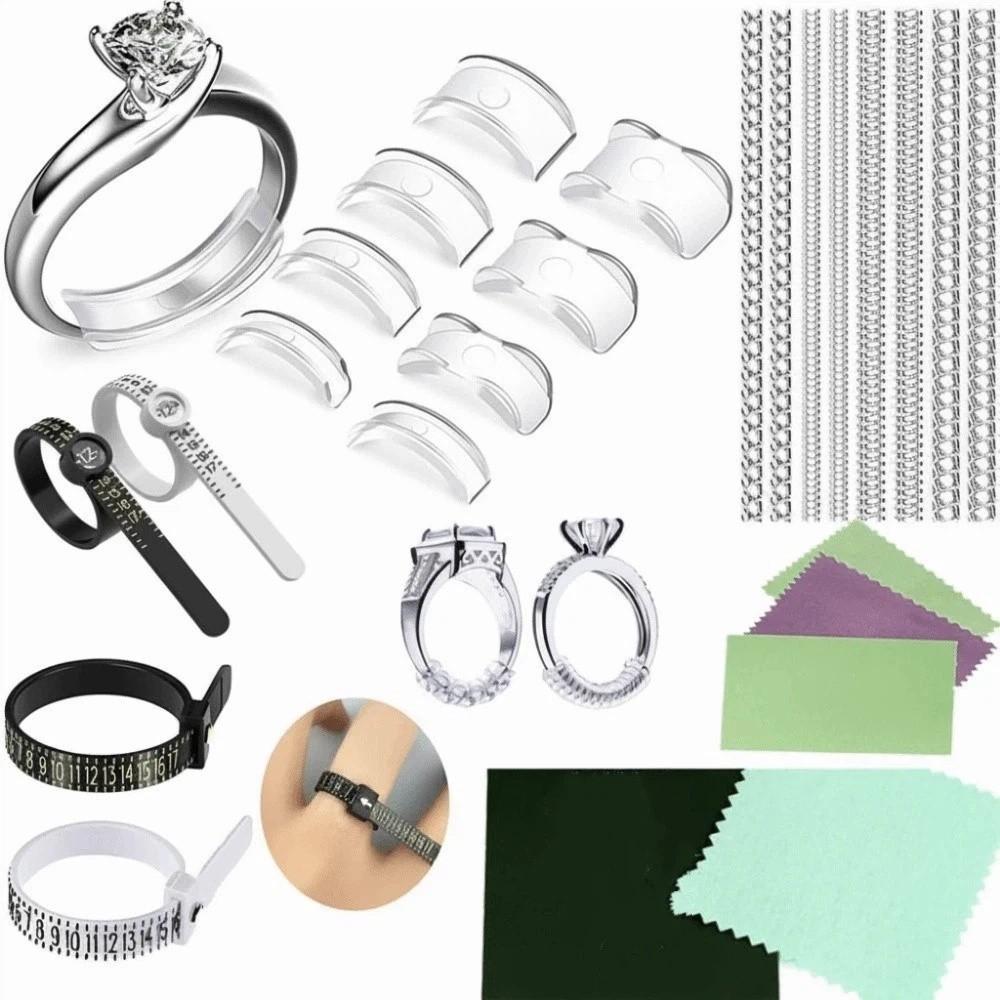 15/26Pcs Invisible Design Ring Size Adjusters Transparent Ring Spacers Women Men