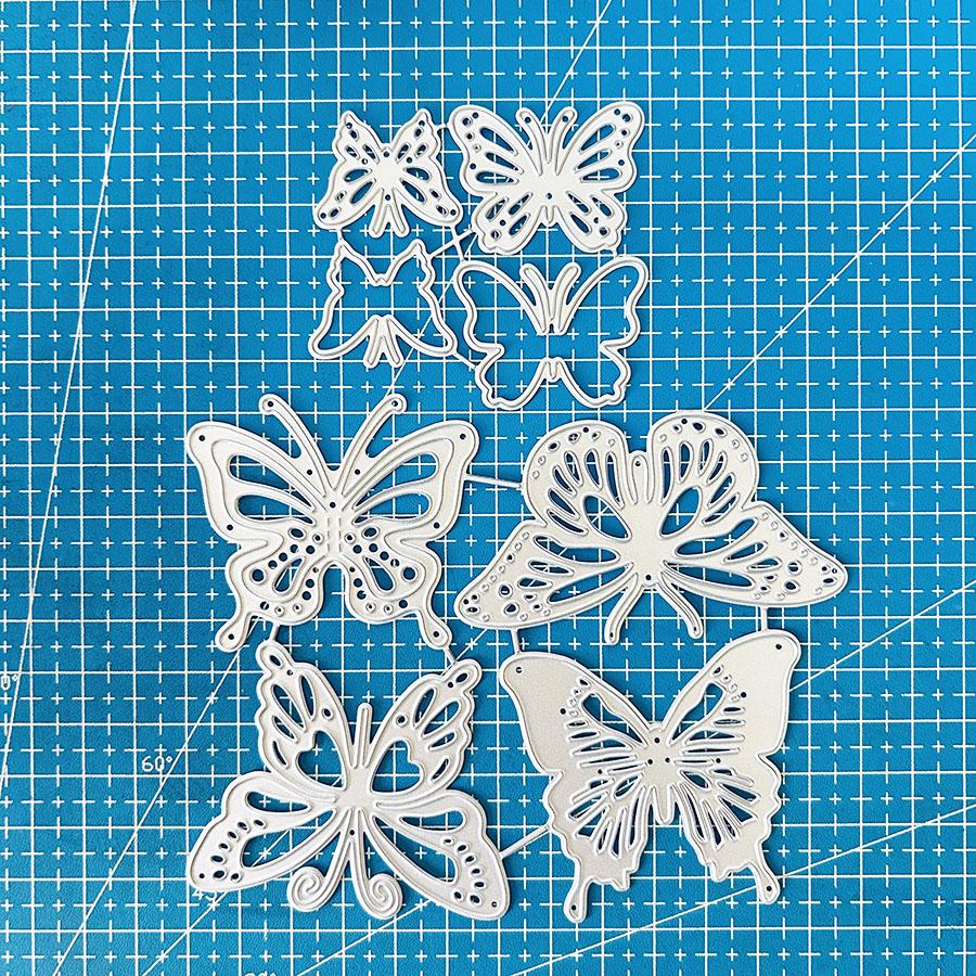 

2 набора Металлические вырубные формы Бабочки Скрапбукинг Трафарет DIY Бумажная карточка Декоративная тиснёная вырубка Ремесло dies серебряный